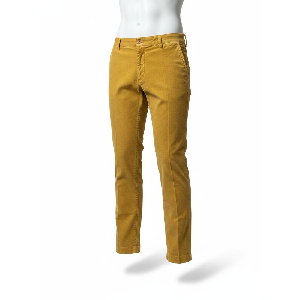 Entre Amis Men’s Yellow Slim Fit Straight-Leg Pants Size 38 NWT 98% Cotton